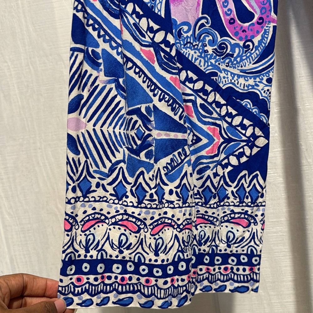 Lily Pulitzer wide leg pants colorful 100%Rayon women’s small - Picture 6 of 7